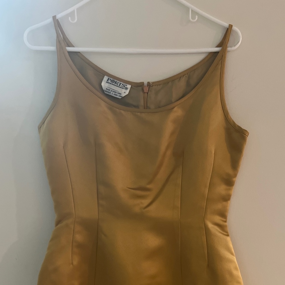 Ports Mustard Yellow Satin Dress